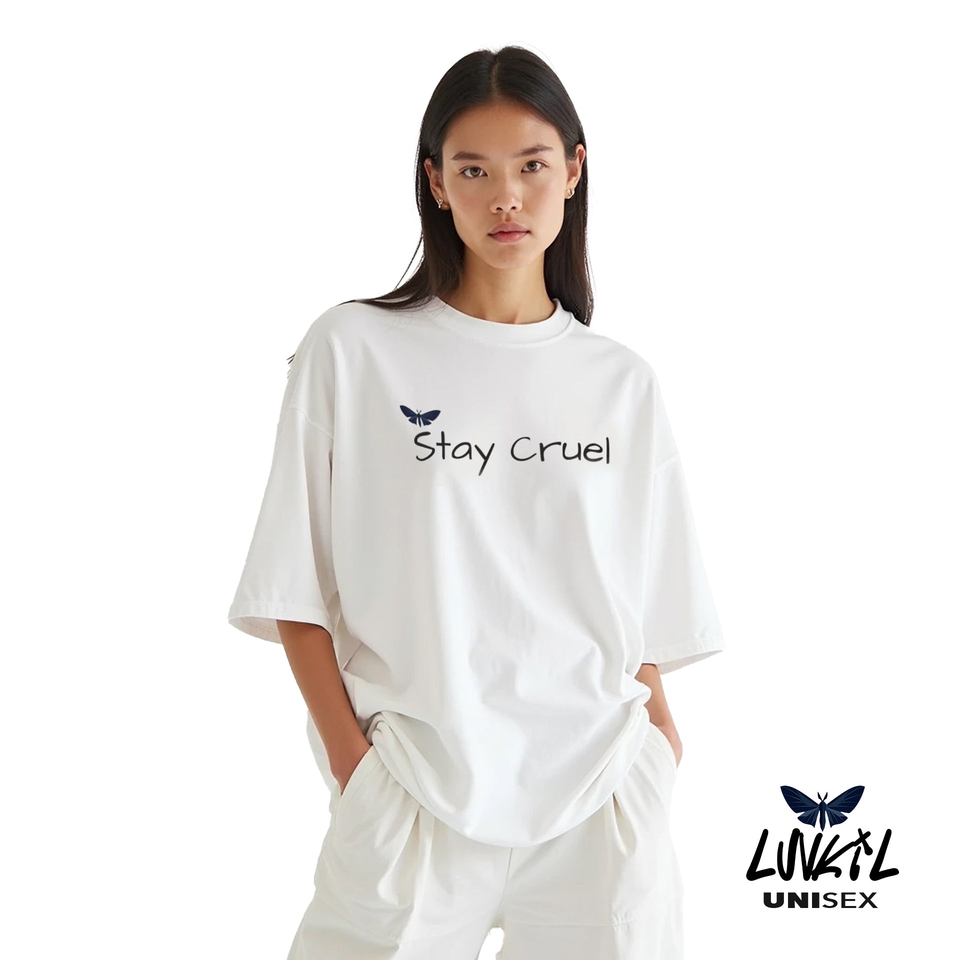 STAY CRUEL TEE - BLANC WHITE