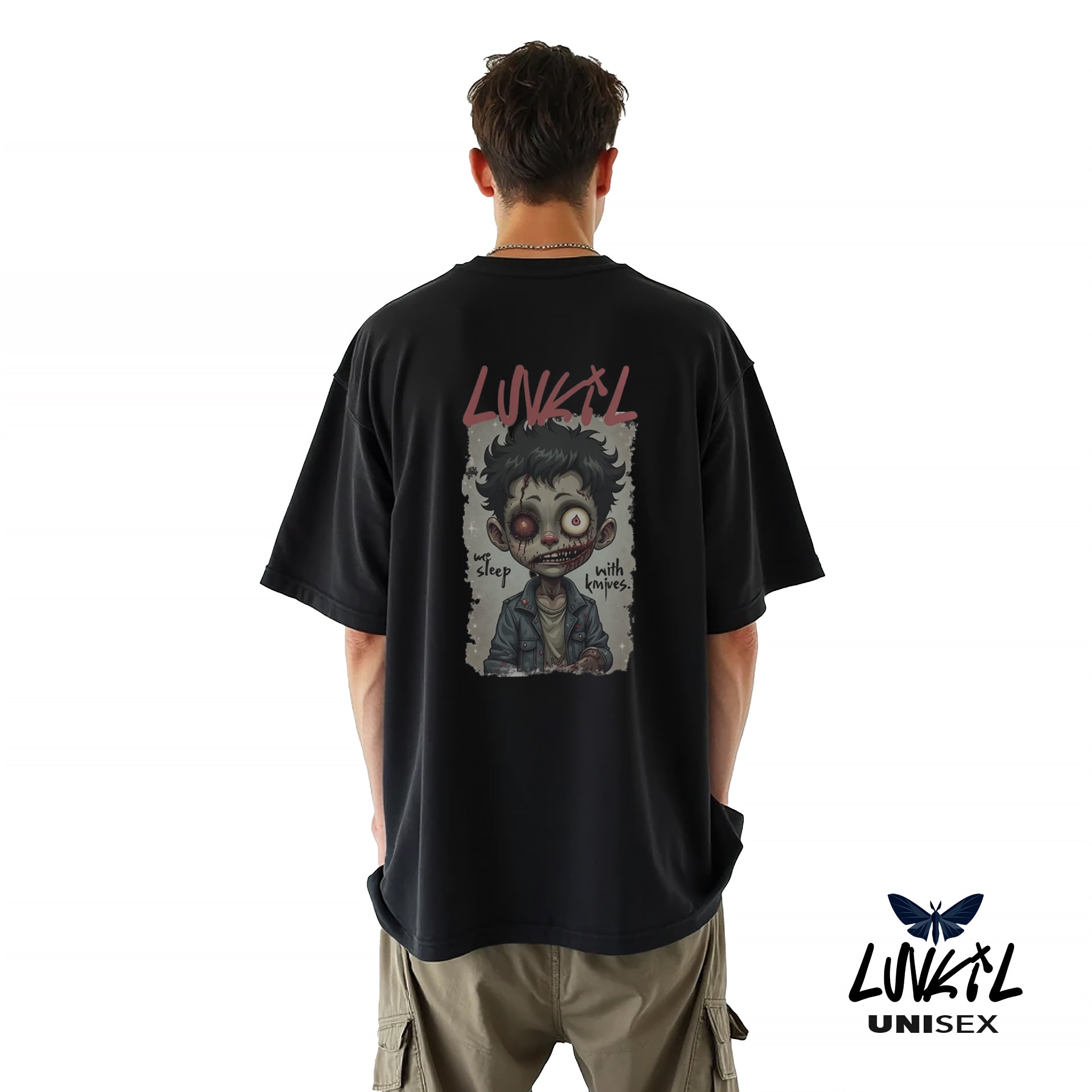 WE SLEEP WITH KNIVES TEE - BLACK