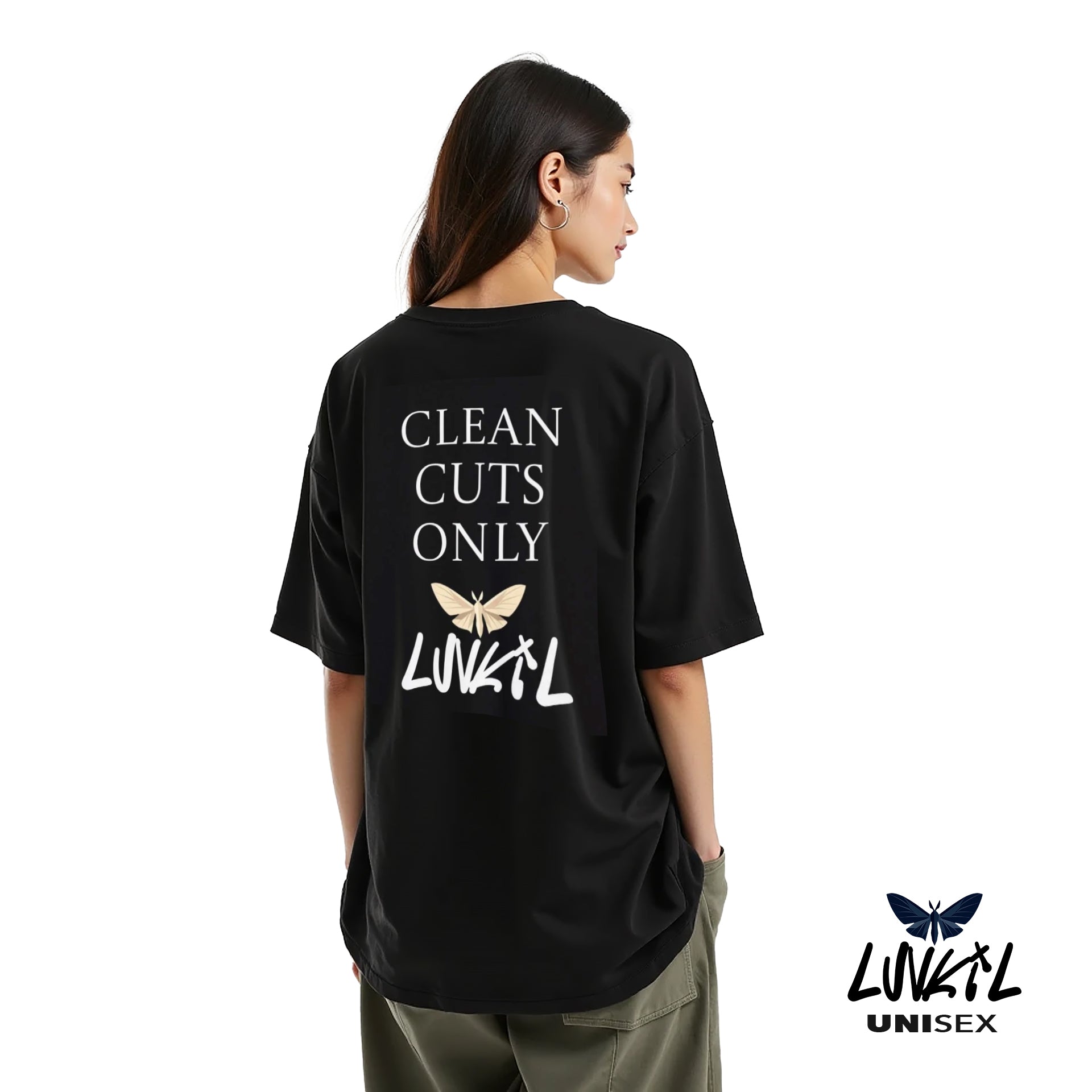 CLEAN CUTS ONLY TEE - BEIGE