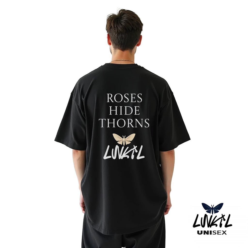 ROSES HIDE THORNS TEE - BLACK